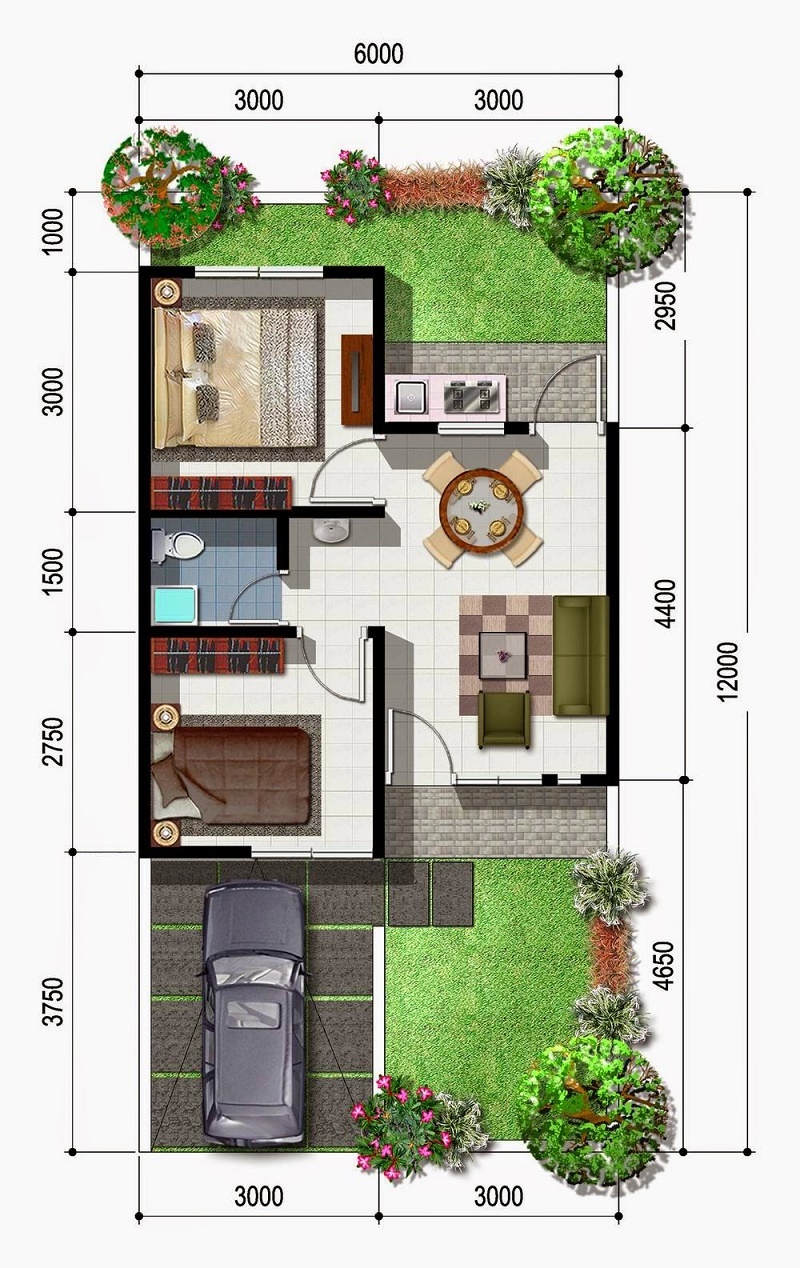 Gambaran Denah Rumah Minimalis Type 21