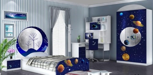 Kamar Tidur Minimalis Cat Warna Biru