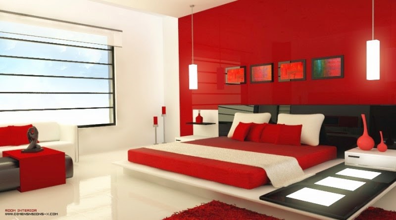 Kamar Tidur Minimalis Cat Warna Merah